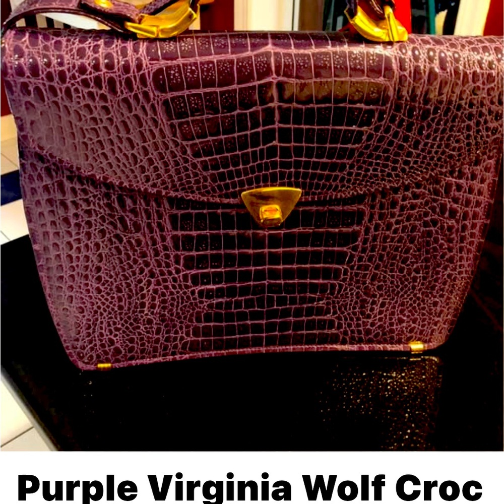 Virginia Wolf Purple Croc Handbag/Laptop Bag